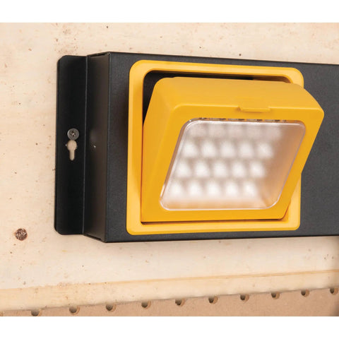 Heavy Duty Commercial Grade Power Station with Six Outlets and Two USB Ports Built In Cradle and Pivoting 1000 Lumen LED Lights