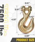 Three Eighths Inch Clevis Grab Hooks Four Pack Heavy Duty Chain Hooks for Three Eighths Inch Grade 70 Chain Forged Alloy Steel