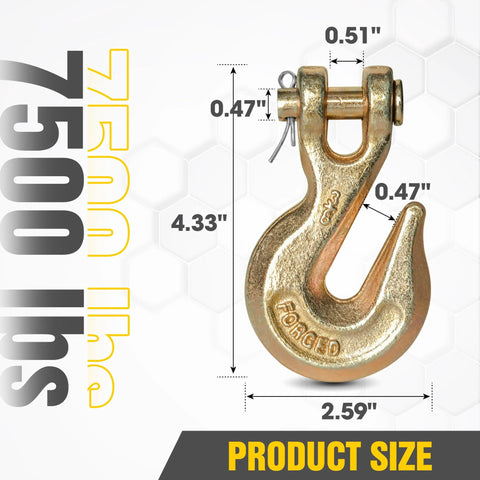 Three Eighths Inch Clevis Grab Hooks Four Pack Heavy Duty Chain Hooks for Three Eighths Inch Grade 70 Chain Forged Alloy Steel
