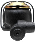 Front view of Gold Brake Master Cylinder Assembly With Pressure Tested SAE J1153 J1154 Performance Cast Iron And Aluminum Construction For Reliable Braking And Easy Fit Replacement Auto Part