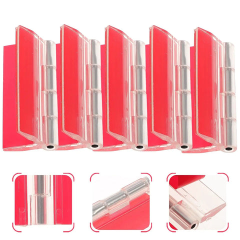 5 Pack Self Adhesive Continuous Cabinet Door Hinges for Doors and Piano Lids, red stainless steel for woodworking projects