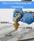 Diamond Step Drill Bit Set With M10 Thread, 20mm 35mm 50mm Three Stage Hole Opener For Tile Concrete Marble Granite Stone in use