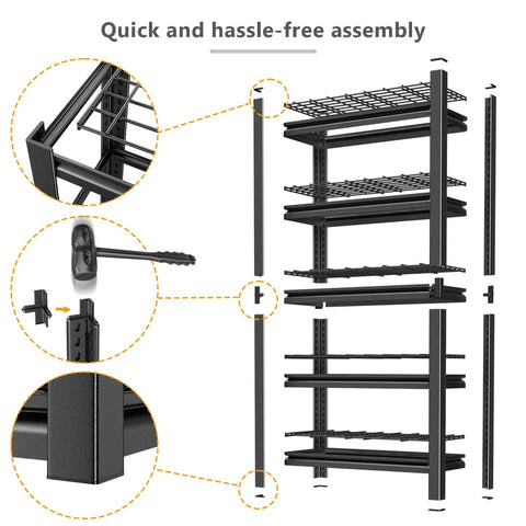 Beefy Heavy Duty Five Tier Steel Storage Shelving Unit With 600 Lb Per Shelf Capacity, Built For Garage And Warehouse Use, 72 Inch High, 35 Inch Wide, 16 Inch Deep, Industrial Metal Shelves Built To Last