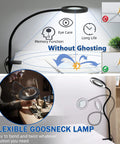 Hands Down The Best Eight Times Magnifying Glass With Bright Led Light And Flexible Stand Clamp For All Your Crafting Reading And Hobby Needs Real Glass Lens Dimmable Three Color Modes Adjustable Desk Lamp showing flexible gooseneck and eye care features.