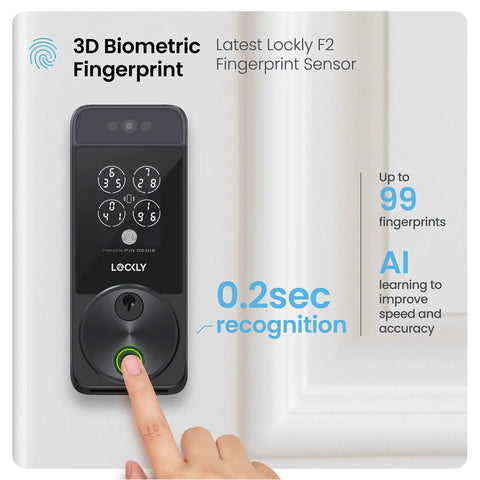 Heavy Duty Biometric Smart Deadbolt With Lightning Fast Facial Recognition And Snappy Fingerprint Unlock For Totally Hassle Free Keyless Entry Security On Your Main Door
