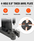 4-hole 0.9" thick anvil plate on Heavy Duty 3 Ton Ratchet Arbor Press for flexible fastening and precision work.