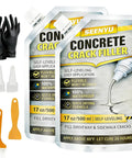 Hella Smooth Concrete Crack Filler Self Leveling Waterproof Sealant For Driveways Patios And Garage Floors Fast Drying Flexible DIY pack with gloves and tools.