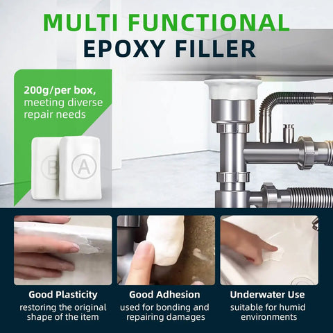 Two Part Epoxy Putty 200g Fast Repair Filler For Metal Wood Tile Ceramics Bonding And Sculpting High Strength Paintable