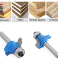 Top Tier Seven Piece Roundover Router Bit Set Featuring Quarter Inch Shafts And Razor Sharp Carbide Tips for corner rounding.