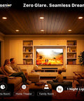 Cozy living room with Dual Mode Five Six Inch LED Can Lights With Night Light 24 Pack 5CCT Dimmable Retrofit Recessed Lighting