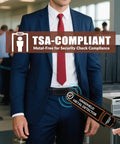 Man in suit at airport security wearing Buckleless Leather Belt For Men With Hook And Loop Closure 1.5 Inch Scratch Proof