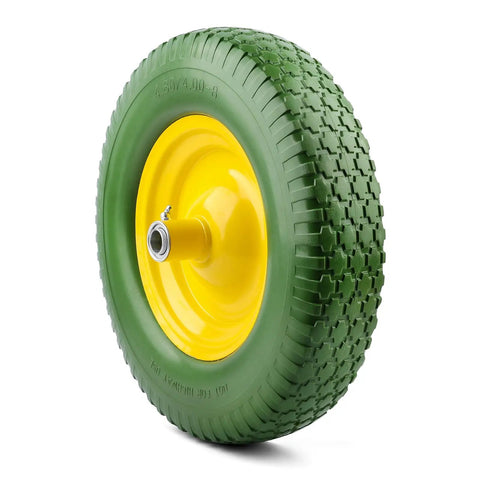 Flat Free Wheelbarrow Tire Replacement Universal Fit 4.80 4.00 8 Inch Solid No Air Industrial Grade Never Flat 10 Year Warranty