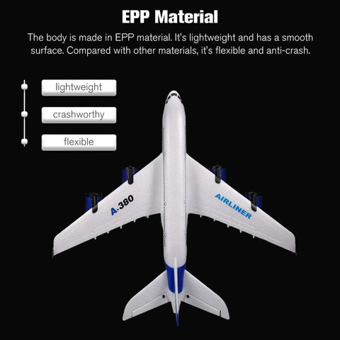 Top view of Beginner Friendly 3 Channel RC Airplane With 2.4G Remote Control Easy to Fly EPP Foam Fixed Wing Glider Aircraft