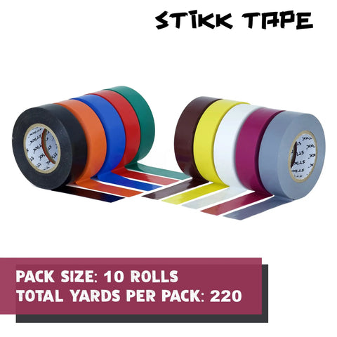 Heavy-Duty Multicolor Electrical Tape 3/4-Inch By 22 Yards Workhorse For Contractors, Wire Insulation And Circuit Wiring, 10 Pack