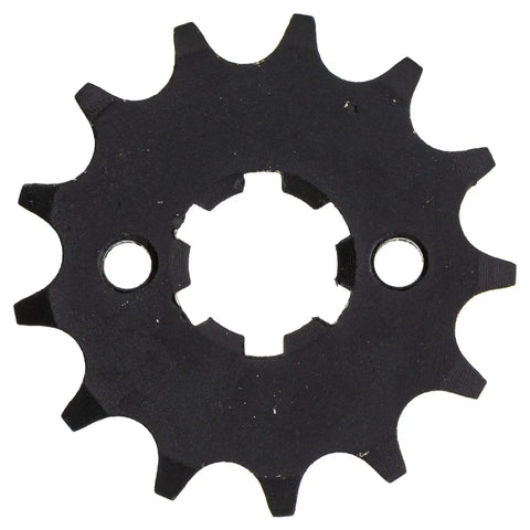 Drive Sprocket Chain Combo For Yamaha TTR125LE Front 13T sprocket, black, durable metal gear for off-road motorcycles.