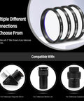 Deluxe LRGB 2 Inch Filter Set for Astrophotography with Monochrome CCD Cameras, showcasing filter compatibility options.