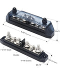 Heavy Duty Power Distribution Block Bus Bar With Four Positive And Four Negative Terminals Plus Insulated Ring Ends built tough for car audio.