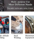 Multi-purpose welding use, features high-altitude, steel welding, and maintenance with 110V Arc Welder For Home Projects Portable Stick Welder With LCD Display And 200 Amp Capacity Beginner Friendly DIY Metal Welder For Copper Iron And Steel Hobbyist Tool Beast.