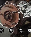 Heavy Duty Rear Wheel Bearing And Hub Assembly Set 5 Lug With ABS Fits Hyundai Sonata 2015 2019 Tucson 2016 2020 close-up view