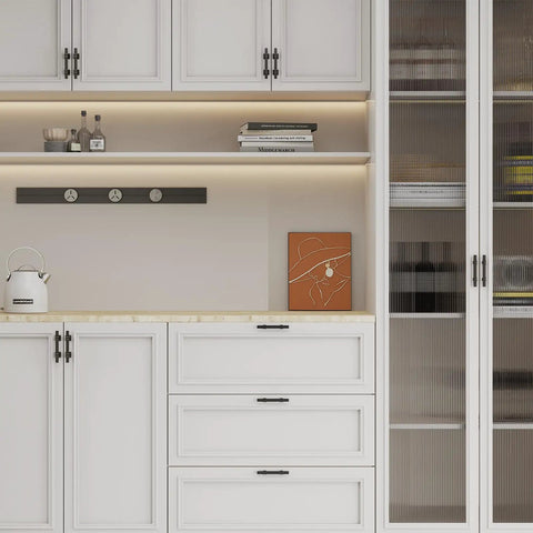 Kitchen cabinets with 10 Pack 3 Inch Matte Black Cabinet Handles Square Tube Pulls For Cabinets And Drawers, Modern Kitchen Hardware.