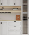 White kitchen cabinets with 30 Pack 3 Inch Matte Black Cabinet Handles Square Kitchen Cabinet Pulls Dresser Drawer Pulls Stainless Steel Square Tube With Zinc Alloy Base 4.5 Inch Overall Length 3 Inch Hole Centers.