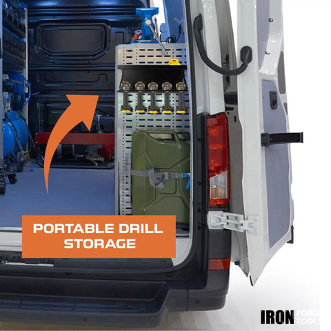 Heavy Duty Metal Power Tool Organizer Wall Mount For Five Cordless Drills Locking Drill Dock in service van