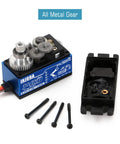Beefy 14Kg Digital RC Servo With Full Metal Gears And Dual Ball Bearings displayed with cover off showing internal gears.