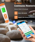 All In One Digital pH Tester And Thermometer For Food with Bluetooth monitoring in sourdough bakery setting