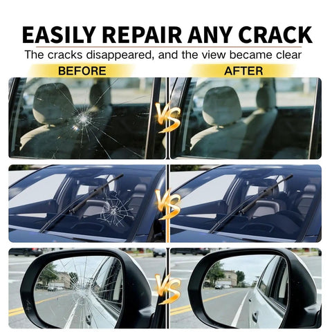 Two Pack Windshield Crack Repair Kit With Advanced Glass Repair Liquid Glue For Chips And Cracks, Quick Fix For Windshields, Windows And Mirrors, Works On All Crack Types, Easy To Use And Saves Time And Replacement Costs