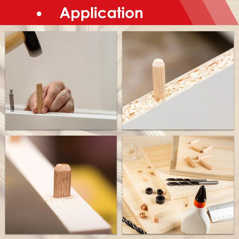 Fluted Wooden Dowel Pin Kit 255Pcs With Eight Sizes One Quarter Inch Five Sixteenth Inch Three Eighth Inch Handy For Crafts Furniture Doors DIYers Durable Straight Grooved Wood Dowels Perfect For Cabinet Making And Furniture Repair used in furniture joints