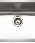 Top view of 32 Inch Undermount Single Bowl Kitchen Sink With Strainer And Bottom Grid In Durable 18 Gauge T304 Stainless Steel For Home And Apartment Use Cabinet Compatible Rust Resistant
