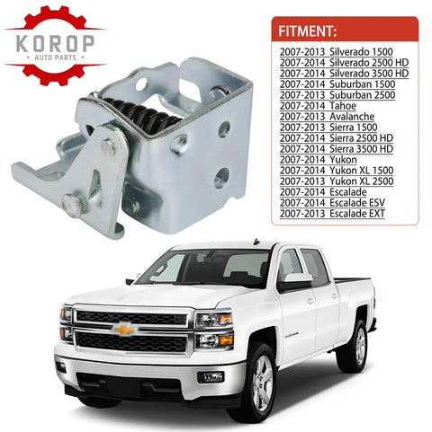 Heavy Duty Front Lower Door Hinge Left Side Knockout Grade Direct Swap Plug And Play on silver truck with specifications.
