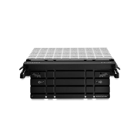 Game Changer Benchtop Fixturing Station For Precise Repeatable Workholding With An Easily Adjustable Shelf For Small Or Irregular Pieces And Intuitive Indexing Pins For Quick Alignment And Reliable Registration On Every Cut, black benchtop workstation