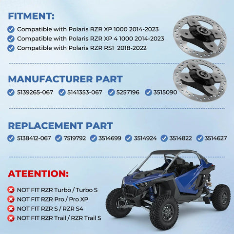 Durable Front And Rear Wheel Hub Assembly Kit With Bearings Built Tough For Polaris RZR XP 1000 XP4 2014 To 2023 And RS1 Models Smashes Dirt Trails Without Throwing A Fit