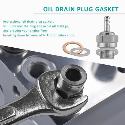 140 Piece Oil Drain Plug Gasket And Crush Washer Kit With 9 Sizes M11 M12 M14 M16 M18 M20 For Leak Proof Protection