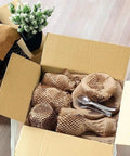 Eco Friendly Honeycomb Packing Paper Cushioning Wrap Sheets Biodegradable Kraft Paper Alternative To Bubble Wrap Expanded Size 12 By 16 Inches Unexpanded 14.5 By 11 Inches Move Day Must Have For Moving Shipping Gifts with tableware in a box