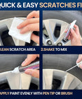 Top Shelf Silver Rim Touch Up Paint Pen For Chrome Wheel Scratches Curb Rash Fix Quick Dry Metallic Alloy Wheel Restoration applying paint