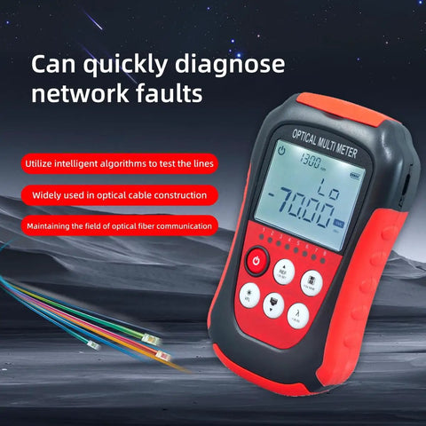 4-In-1 Optical Power Meter, Visual Fault Locator And RJ45 Tester for fiber optic network maintenance, handheld device with display