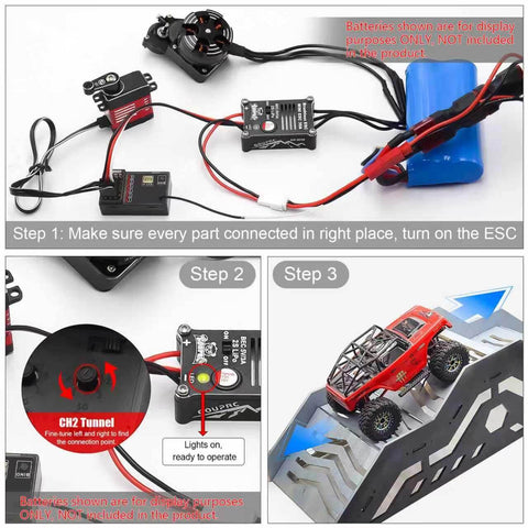 2204 2400KV Brushless Outrunner Motor With Transmission And 30A ESC Upgrade for SCX24 Crawler setup instructions and performance test