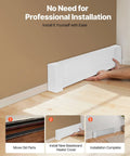 Installing Beefy Heavy Duty 3 Ft Baseboard Heater Cover For Easy Install In Any Bedroom White Steel Front Panel.