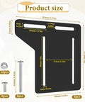 Diagram showing dimensions of Four Pack Heavy Duty Bed Frame Brackets Adapter Kit for Headboard and Footboard