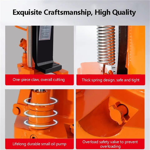 Built Rugged Portable Hydraulic Toe Jack 5 Ton Or 10 Ton Dual Lift Design No Sweat Heavy Duty components showcasing craftsmanship and features.