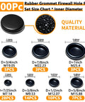 70 Pack Rubber Grommet Kit With 7 Sizes For Wiring Automotive And Home Improvement size chart and material details