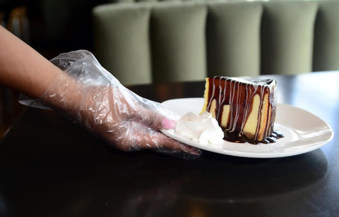 Clear Embossed Poly Gloves Large Ambidextrous For Food Handling With Textured Grip FDA Compliant Easy Donning Deli Grade Kitchen Use