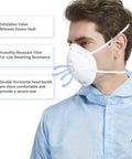 N95 Face Mask With Breathing Valve Pack Of 15 For Adults NIOSH Certified Cup Style Particulate Mask in use by a person