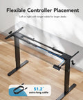 Electric Standing Desk Frame With Dual Motors 265 Lb Load Thick Automotive Grade Steel T Shaped Legs 51.2 Inch Cable