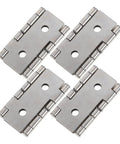 Set of four retro square iron cabinet hinges for home or office antique vintage hardware for doors screens and furniture solid metal