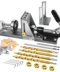 All Metal Pocket Hole Jig Kit For Pros Pro Grade Upgraded Heavy Duty Pocket Screw Jig With Hardened Steel Sleeves and Titanium Bits