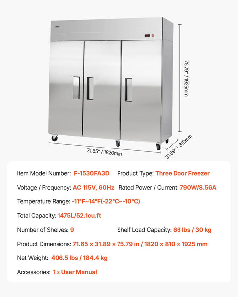 Built Different For Heavy Duty Operations This 52 Cubic Foot Upright Freezer features three stainless doors and digital controls.