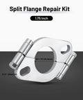1.75 Inch Split Flange Repair Kit For Exhaust Pipes Carbon Steel oval pipe connector with hinge and hex bolt, heavy duty design.